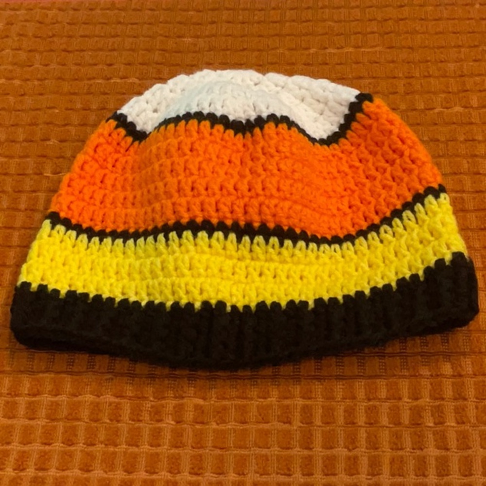 Handmade Crochet Candy Corn Beanie